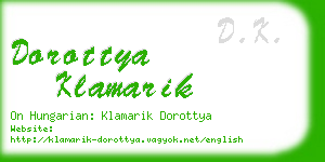 dorottya klamarik business card
